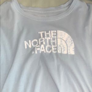 The north face light blue long sleeve